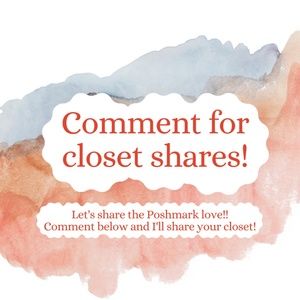 Comment on this post for closet shares!